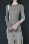 SWAYING/KNIT tie-dyed thin wool long-sleeved top SW24SS1T60 green
